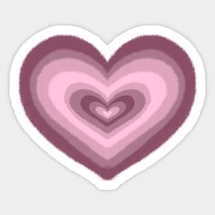 Concentric Pink Heart Design Sticker